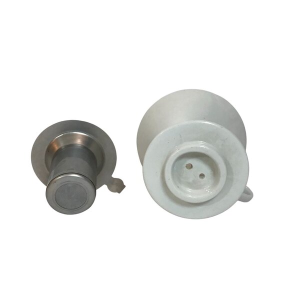 Ceramic Coffee Dripper & Stainless Steel Tea Strainer Set - Picture 2 of 6